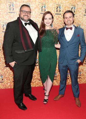 Rory Cashin,Justine Stafford and Paul Donegan pictured at the Irish Cinema Ball 2019 in aid of the Irish Cinematograph Trade Benevolent Fund (ICTBF ) at The Shelbourne Hotel, Dublin This year's theme was the iconic 'Studio 54'.
Pic: Brian McEvoy.