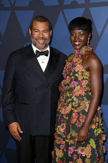 (L-R) Jordan Peele and Lupita Nyong'o attend the Academy Of Motion Picture Arts And Sciences' 11th Annual Governors Awards at The Ray Dolby Ballroom at Hollywood & Highland Center in Hollywood, California. (Photo by Kevin Winter/Getty Images)