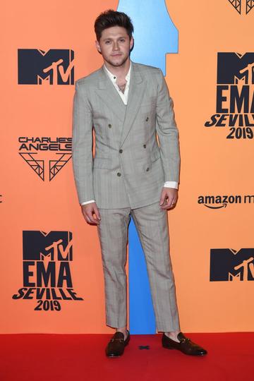 Niall Horan attends the MTV EMAs 2019 studio at FIBES Conference and Exhibition Centre on November 03, 2019 in Seville, Spain. (Photo by Kate Green/Getty Images for MTV)
