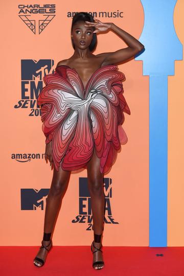 Leomie Anderson attends the MTV EMAs 2019 at FIBES Conference and Exhibition Centre on November 03, 2019 in Seville, Spain. (Photo by Kate Green/Getty Images for MTV)