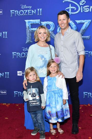Beverley Mitchell, Michael Cameron, Hutton Michael Cameron and Kenzie Cameron attend the premiere of Disney's "Frozen 2" at Dolby Theatre on November 07, 2019 in Hollywood, California. (Photo by Amy Sussman/Getty Images)