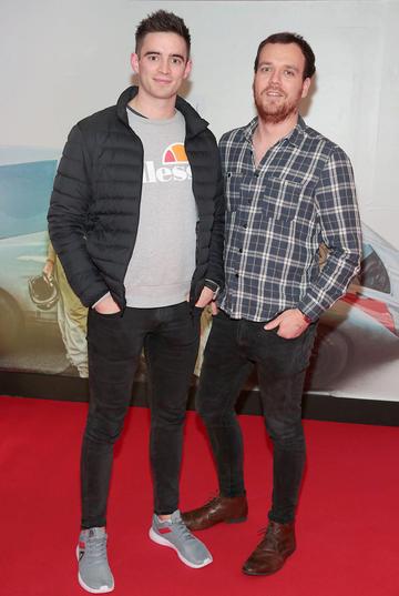 Peter Collins and Alex Doyle pictured at the special preview screening of Le Mans '66 at Cineworld, Dublin.
Photo: Brian McEvoy.