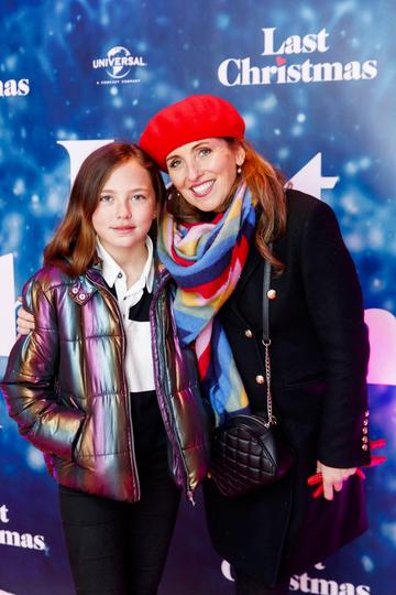 Pearl Byrne and Tara Foran pictured at the Universal Pictures Irish premiere screening of Last Christmas at the Light House Cinema, Dublin. 
Picture: Andres Poveda
