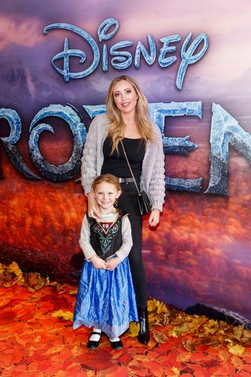 AJ Fitzsimmons and Katie Donegan (7) pictured at the special preview screening of Disney’s “Frozen 2” at the Light House Cinema, Dublin. 
Picture Andres Poveda
