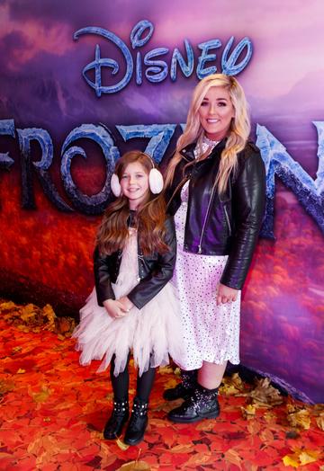 Ella Mae (9) and Kelly Fitzsimmons pictured at the special preview screening of Disney’s “Frozen 2” at the Light House Cinema, Dublin. 
Picture Andres Poveda
