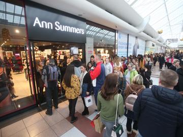 Ann Summers delighted Blanchardstown shoppers this weekend with a guest appearance by Maura Higgins who is the face of their latest 'Be More Maura' lingerie campaign. Photograph: Leon Farrell / Photocall Ireland