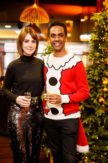Dee Woods and Clint Drieberg pictured at the M&S Christmas Market inspired press show in the M&S Rooftop Café,  Grafton Street to celebrate the M&S Christmas food collection. Picture: Andres Poveda