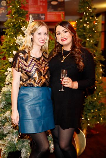 Claire Hyland and Vicki Notaro pictured at the M&S Christmas Market inspired press show in the M&S Rooftop Café,  Grafton Street to celebrate the M&S Christmas food collection. Picture: Andres Poveda