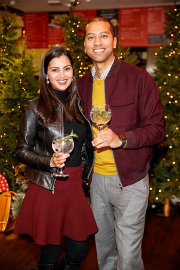 Nthose Naidoo and Sean Munsanje pictured at the M&S Christmas Market inspired press show in the M&S Rooftop Café,  Grafton Street to celebrate the M&S Christmas food collection. Picture: Andres Poveda