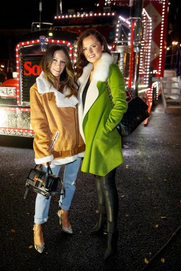 Claire Tenwick and Jennifer Wrynne pictured at Coca-Cola’s Christmas Truck Tour launch which took place Monday 25th November at the RDS, Dublin. Photo: Andres Poveda