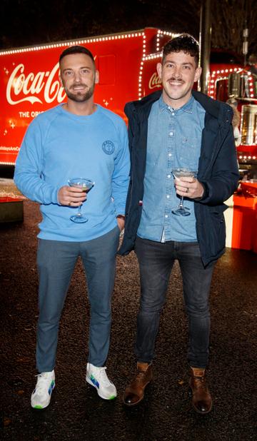 Steve McCann and Paul McDonnell pictured at Coca-Cola’s Christmas Truck Tour launch which took place Monday 25th November at the RDS, Dublin. Photo: Andres Poveda