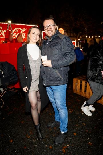 Hannah Moyne and Clyde Carroll pictured at Coca-Cola’s Christmas Truck Tour launch which took place Monday 25th November at the RDS, Dublin. Photo: Andres Poveda