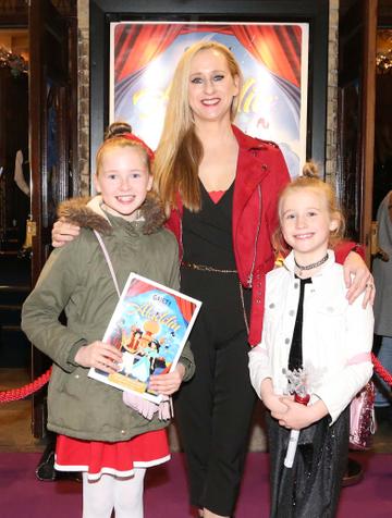 Pictured are (LtoR) Grace and Maggie Cassidy and Caroline Grace Cassidy at the official opening of the Gaiety Theatre Christmas Panto, Aladdin. Aladdin opens at the Gaiety Theatre Sunday 24th November. Photo: Sasko Lazarov/Photocall Ireland