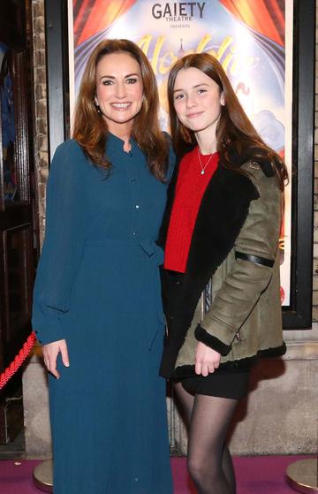 Pictured are (LtoR) Lorraine Keane and Romy Devlin at the official opening of the Gaiety Theatre Christmas Panto, Aladdin. Aladdin opens at the Gaiety Theatre Sunday 24th November. Photo: Sasko Lazarov/Photocall Ireland