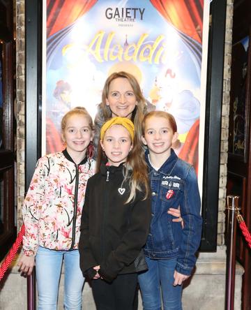 Pictured are (LtoR) Norma Sheahan with Isabelle, Jessica and Jodi at  the official opening of the Gaiety Theatre Christmas Panto, Aladdin. Aladdin opens at the Gaiety Theatre Sunday 24th November. Photo: Sasko Lazarov/Photocall Ireland