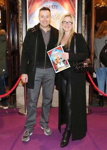 Pictured are (LtoR) Keith and Mairead Barry at the official opening of the official opening of the Gaiety Theatre Christmas Panto, Aladdin. Aladdin opens at the Gaiety Theatre Sunday 24th November. Photo: Sasko Lazarov/Photocall Ireland