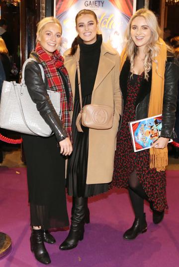 Pictured are (LtoR) Claire Concannon, Katie Moore and Aoife Nolan at the official opening of the Gaiety Theatre Christmas Panto, Aladdin. Aladdin opens at the Gaiety Theatre Sunday 24th November. Photo: Sasko Lazarov/Photocall Ireland