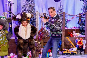 Ryan Tubridy is pictured with children from the Spotlight stage school at the set reveal for The Late Late Toy Show 2019 which will take place on Friday 29th November at 9:35pm on RTÉ One. Picture; Andres Poveda