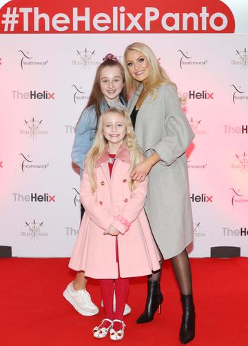 Pictured are (LtoR) Kerri Nicole Blanc and daughter Kayla Blanc and niece Ava Fairbrother-Blanc at the opening night of The Three Musketeers at The Helix.

Photo: Sasko Lazarov/Photocall Ireland
