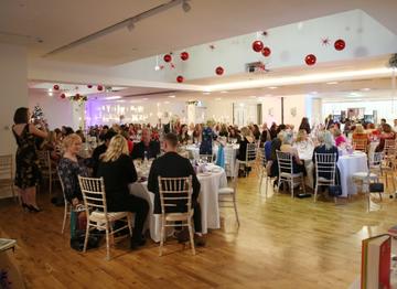 Pictured is the crowd at the fun filled Christmas afternoon tea at The Morrison Hotel. Photograph: Leon Farrell / Photocall Ireland