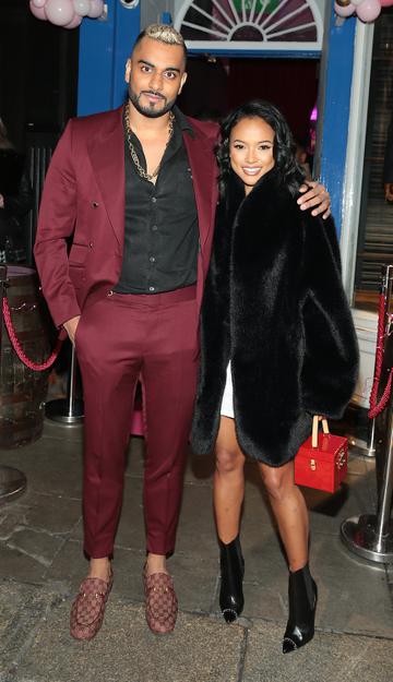 Umar Kamani and Karrueche Tran in Dublin for the PrettyLittleThing launch party for Molly Mae Hague's new partywear Christmas Edit in Twenty Two, Dublin. 
Picture: Brian McEvoy
