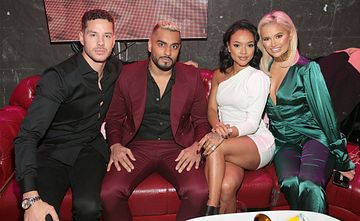 Scott Thomas, Umar Kamani, Karrueche Tran and Molly Mae Hague in Dublin for the PrettyLittleThing launch party for Molly Mae Hague's new partywear Christmas Edit. 

Picture: Brian McEvoy