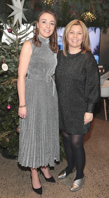 Aislinn O Connor and Anne Marie O Brien at the opening of The Connected Restaurant, powered by Three  in Sir John Rogerson Quay Dublin
Pic Brian McEvoy