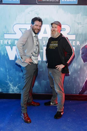 Kevin McGahern and Edwin Sammon pictured at the Irish premiere screening of Star Wars: The Rise of Skywalker at Cineworld, Dublin.
Picture: Andres Poveda
