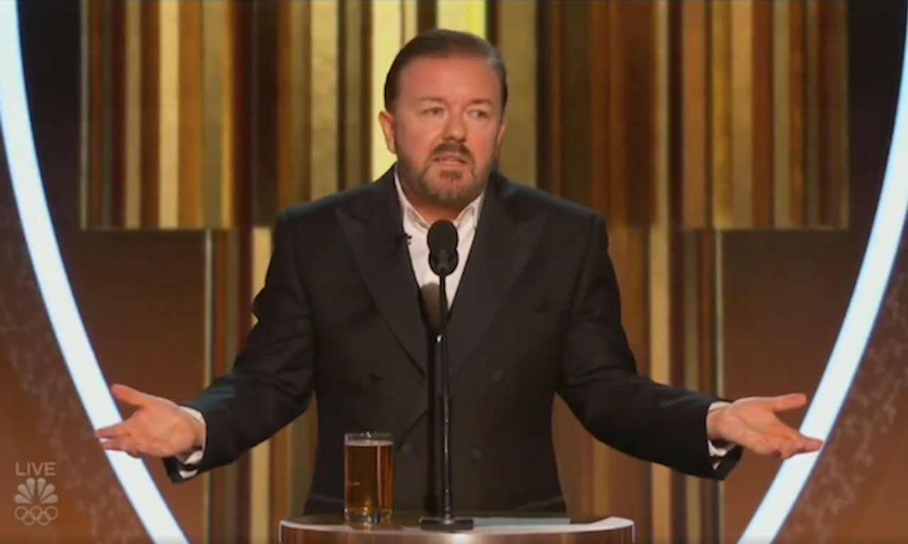 Here's Ricky Gervais' scorched-earth Golden Globes monologue