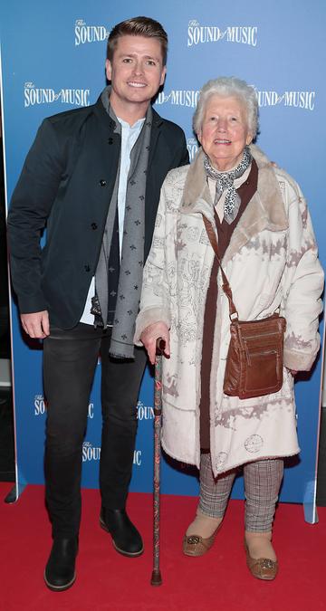 Brian Ormond and his grandmother Josie pictured at the opening night of The Sound of Music at the Bord Gais Energy Theatre, Dublin.
Pic Brian McEvoy