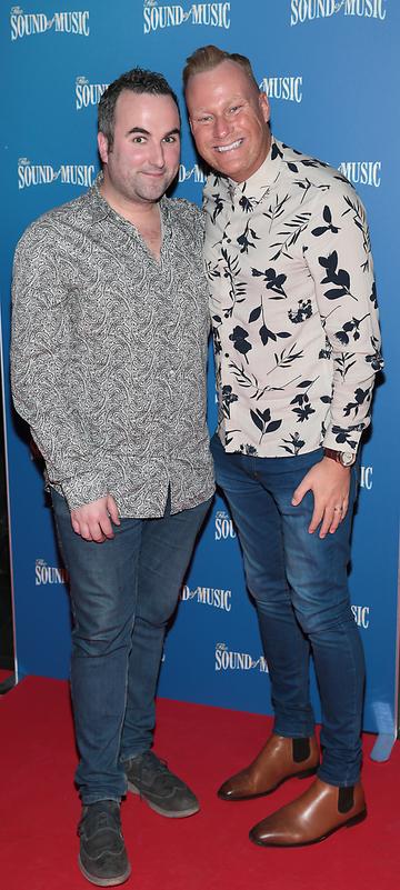 Declan McFadden and Dave Casey pictured at the opening night of The Sound of Music at the Bord Gais Energy Theatre, Dublin.
Pic Brian McEvoy