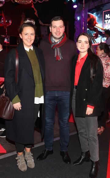 Pictured last night were Chelsey Killen, Gildas Burnel and Niamh Dolphin at the sixth annual Just Eat National Takeaway Awards in Dublin’s Twenty Two. Photograph: Leon Farrell / Photocall Ireland