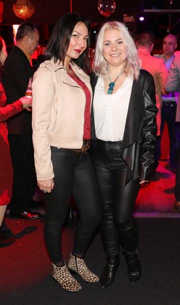 Pictured last night were Edina Toth and Loredana Chessa at the sixth annual Just Eat National Takeaway Awards in Dublin’s Twenty Two. Photograph: Leon Farrell / Photocall Ireland