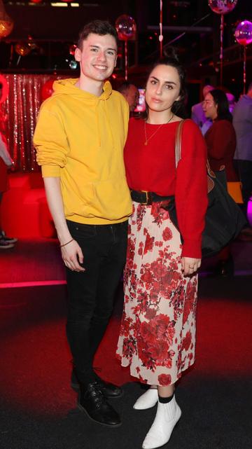 Pictured last night were Brian Dillon and Saoirse Dalton at the sixth annual Just Eat National Takeaway Awards in Dublin’s Twenty Two. Photograph: Leon Farrell / Photocall Ireland