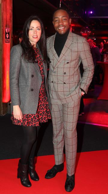 Pictured last night were Annelie McCaffrey and Lawson Mpame at the sixth annual Just Eat National Takeaway Awards in Dublin’s Twenty Two. Photograph: Leon Farrell / Photocall Ireland