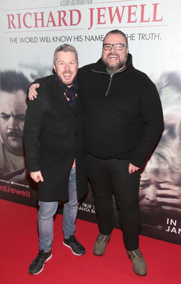 Jeff Doyle and Rory Cashin pictured at the special preview screening of Richard Jewell at Cineworld, Dublin.
Pic: Brian McEvoy
