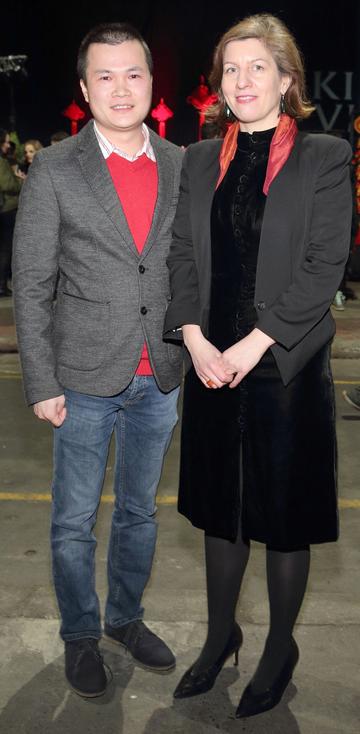 Xiaoyu Chen and Aimee Van Wylick at the opening ceremony of Dublin Chinese New Year Festival 2020 which runs from 24th January - 10th February and celebrates the Year of the Rat. 
Pic: Brian McEvoy Photography
