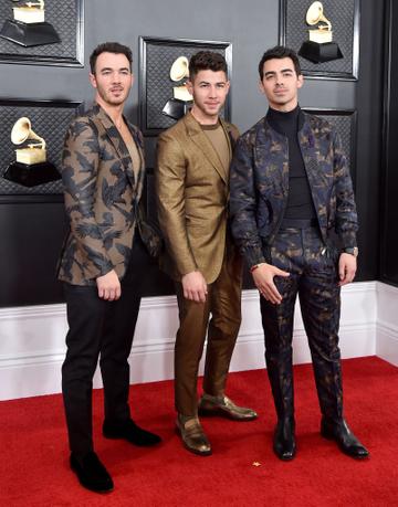 (L-R) Kevin Jonas, Nick Jonas and Joe Jonas of Jonas Brothers attend the 62nd Annual GRAMMY Awards at Staples Center on January 26, 2020 in Los Angeles, California. (Photo by Axelle/Bauer-Griffin/FilmMagic)
