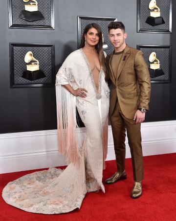 Priyanka Chopra Jonas and Nick Jonas attend the 62nd Annual GRAMMY Awards at Staples Center on January 26, 2020 in Los Angeles, California. (Photo by Axelle/Bauer-Griffin/FilmMagic)