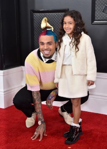 Chris Brown and Royalty Brown attend the 62nd Annual GRAMMY Awards at Staples Center on January 26, 2020 in Los Angeles, California. (Photo by Axelle/Bauer-Griffin/FilmMagic)