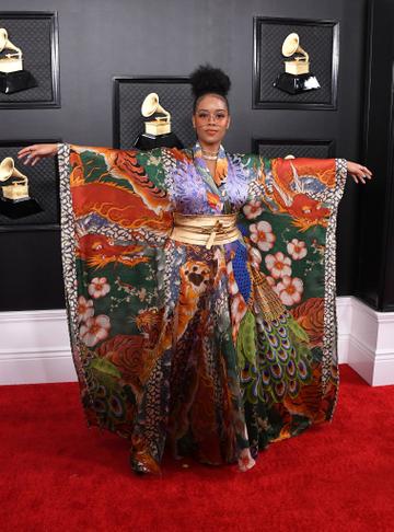 H.E.R. attends the 62nd Annual GRAMMY Awards at Staples Center on January 26, 2020 in Los Angeles, California. (Photo by Steve Granitz/WireImage)