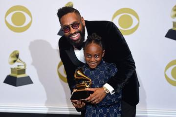US musician PJ Morton poses in the press room with the award for Best R&amp;B Song award for "Say So" during the 62nd Annual Grammy Awards on January 26, 2020, in Los Angeles. (Photo by FREDERIC J. BROWN / AFP) (Photo by FREDERIC J. BROWN/AFP via Getty Images)