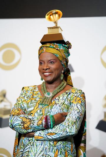 Angelique Kidjo, winner of Best World Music Album for "Celia", poses in the press room during the 62nd Annual GRAMMY Awards at Staples Center on January 26, 2020 in Los Angeles, California. (Photo by Rachel Luna/FilmMagic)