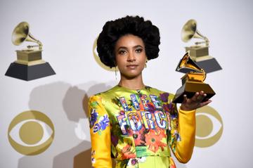 Esperanza Spalding, winner of Best Jazz Vocal Album for "12 Little Spells" poses in the press room during the 62nd Annual GRAMMY Awards at Staples Center on January 26, 2020 in Los Angeles, California. (Photo by Amanda Edwards/Getty Images)