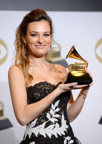 Nicola Benedetti, winner of Best Classical Instrumental Solo poses in the press room during the 62nd Annual GRAMMY Awards at Staples Center on January 26, 2020 in Los Angeles, California. (Photo by Amanda Edwards/Getty Images)