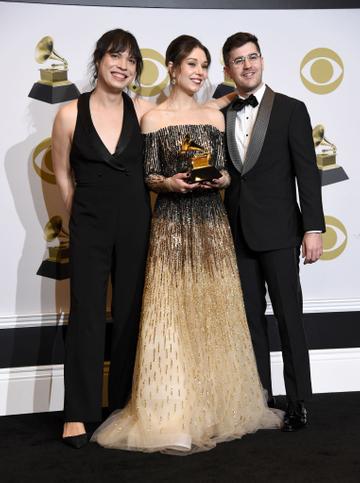 Attacca Quartet, winners of Best Chamber Music/Small Ensemble Performance for "Shaw: Orange" pose in the press room during the 62nd Annual GRAMMY Awards at Staples Center on January 26, 2020 in Los Angeles, California. (Photo by Amanda Edwards/Getty Images)