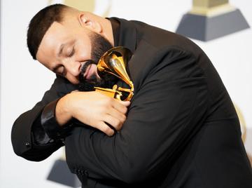 DJ Khaled winner of Best Rap/Sung Performance for "Higher" poses in the press room during the 62nd Annual GRAMMY Awards at Staples Center on January 26, 2020 in Los Angeles, California. (Photo by Rachel Luna/FilmMagic)