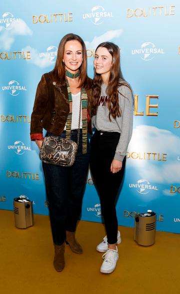 Lorraine Keane and daughter Romy Devlin pictured at the Universal Pictures special preview screening of Dolittle at Odeon Point Square, Dublin. 