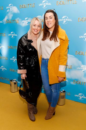 Lorna Mullett and GHrace Coughlan pictured at the Universal Pictures special preview screening of Dolittle at Odeon Point Square, Dublin. 