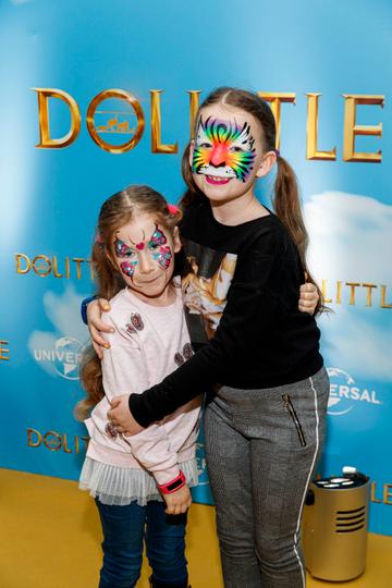 Anna (6) and Maria Verdes (8) pictured at the Universal Pictures special preview screening of Dolittle at Odeon Point Square, Dublin. 